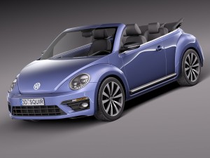 Volkswagen Beetle Convertible R-line 2015 Model 3D