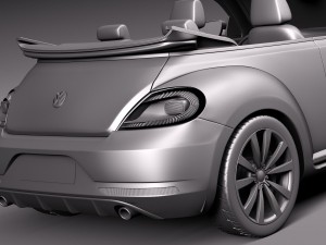 Volkswagen Beetle Convertible R-line 2015 3D 모델