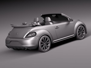 Volkswagen Beetle Convertible R-line 2015 3D 모델