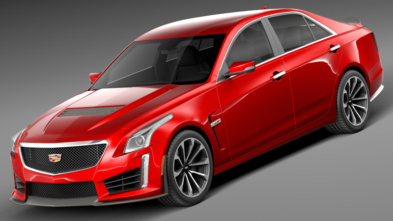 Cadillac CTS-V 2016 3D Model .c4d .max .obj .3ds .fbx .stl .blend 