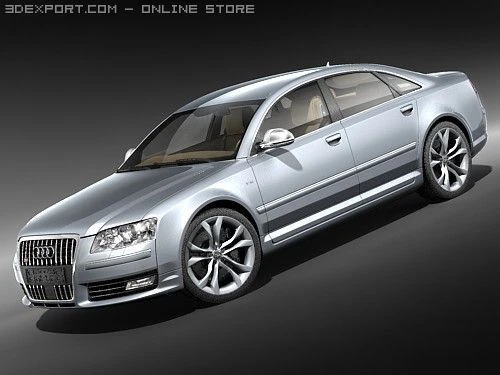 Audi S8 2009 3D Model .c4d .max .obj .3ds .fbx .stl .blend 