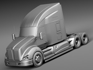 Kenworth T680 2015 Semi Truck Model 3D