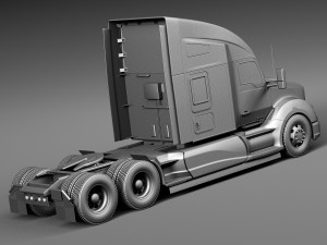 Kenworth T680 2015 Semi Truck Model 3D