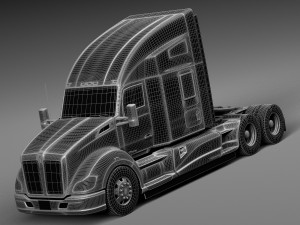 Kenworth T680 2015 Semi Truck Model 3D