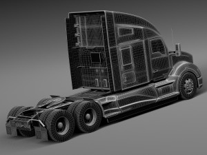 Kenworth T680 2015 Semi Truck Model 3D