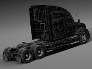 Kenworth T680 2015 Semi Truck Model 3D