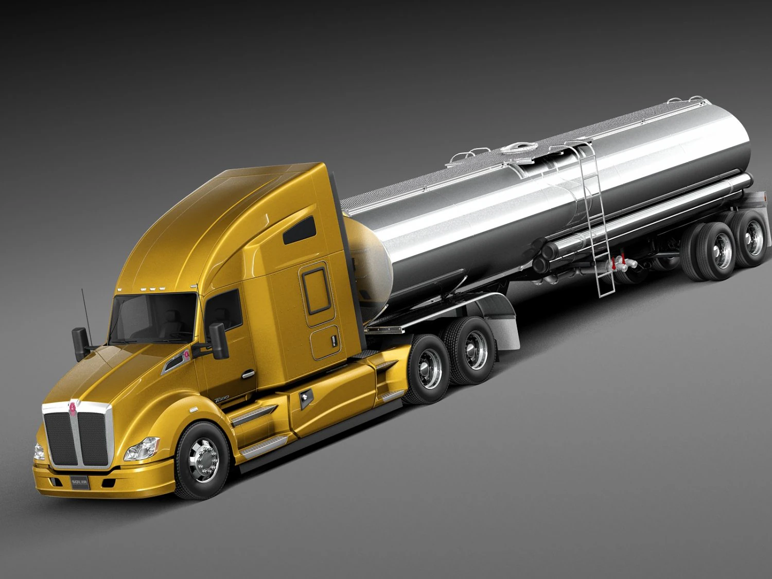 Kenworth T680 2015 Tanker 3D Model .c4d .max .obj .3ds .fbx .stl .blend 