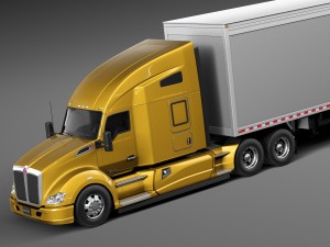 Kenworth T680 2015 Trailer Modello 3D
