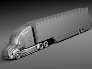 Kenworth T680 2015 Trailer Modello 3D