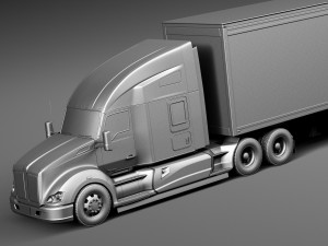Kenworth T680 2015 Trailer Modello 3D