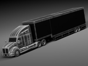 Kenworth T680 2015 Trailer Modello 3D