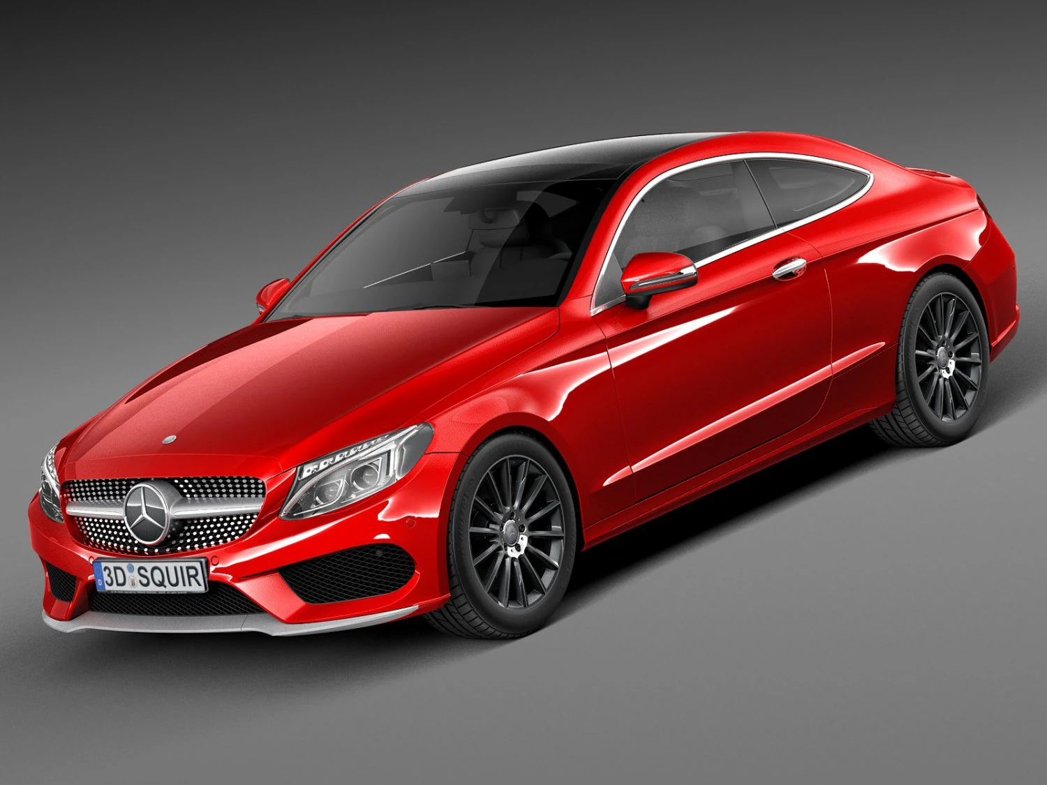 Mercedes-Benz C-class Coupe 2017 3D Model .c4d .max .obj .3ds .fbx .stl .blend 