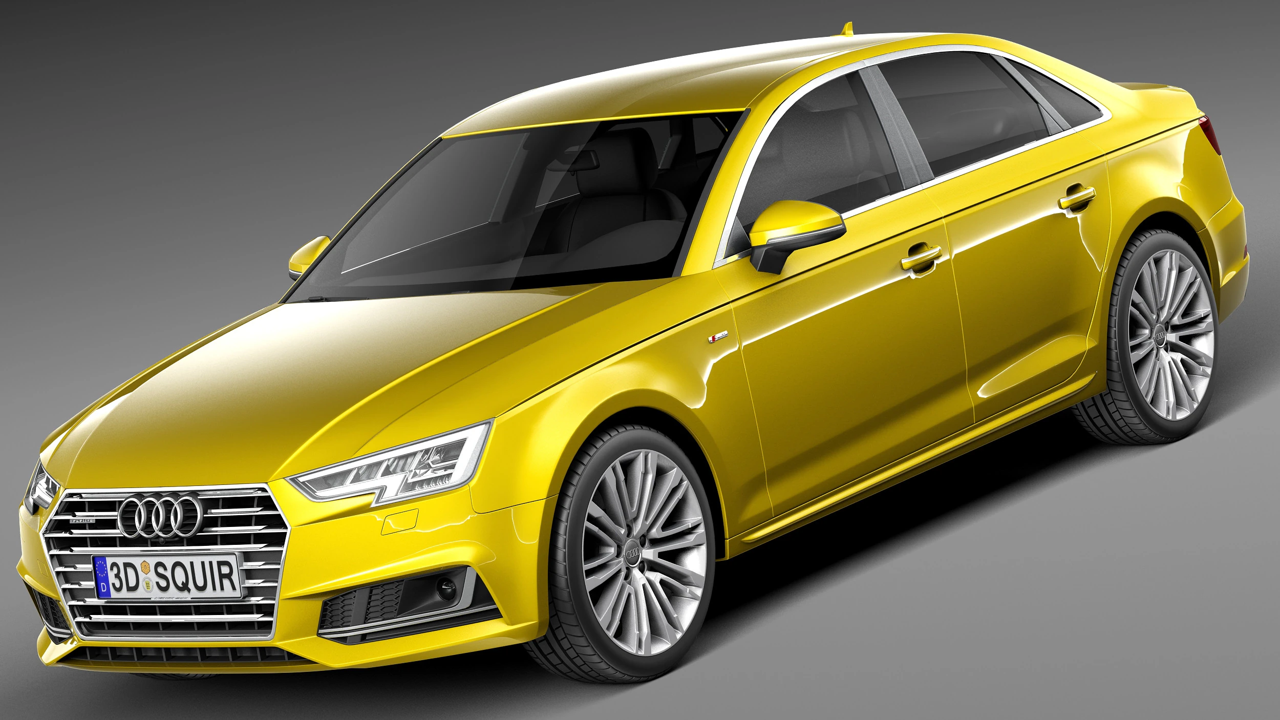 Audi A4 S-line Sedan 2016 3D Model .c4d .max .obj .3ds .fbx .stl .blend 