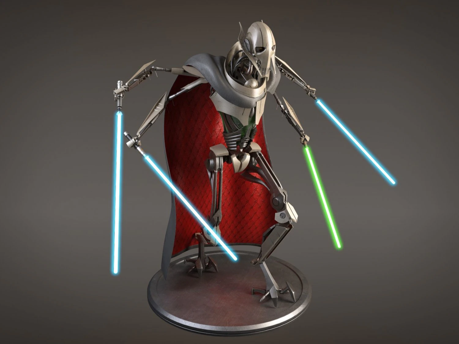 Star Wars General Grievous Rigged for 3dsmax 3D Model .c4d .max .obj .3ds .fbx .stl .blend 