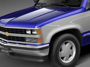 Chevrolet Silverado Crewcab 1988-1999 3D Model