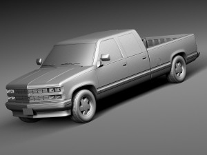 Chevrolet Silverado Crewcab 1988-1999 3D Model
