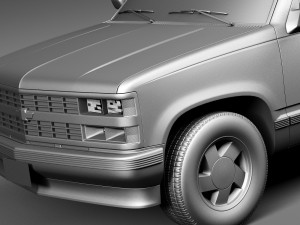 Chevrolet Silverado Crewcab 1988-1999 3D Model