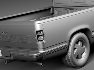 Chevrolet Silverado Crewcab 1988-1999 3D Model