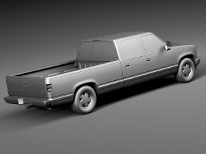 Chevrolet Silverado Crewcab 1988-1999 3D Model