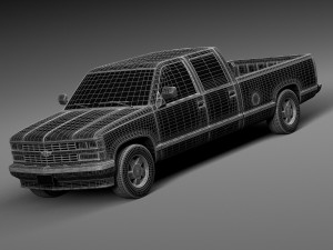 Chevrolet Silverado Crewcab 1988-1999 3D Model
