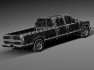 Chevrolet Silverado Crewcab 1988-1999 3D Model