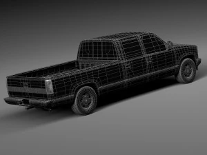 Chevrolet Silverado Crewcab 1988-1999 3D Model
