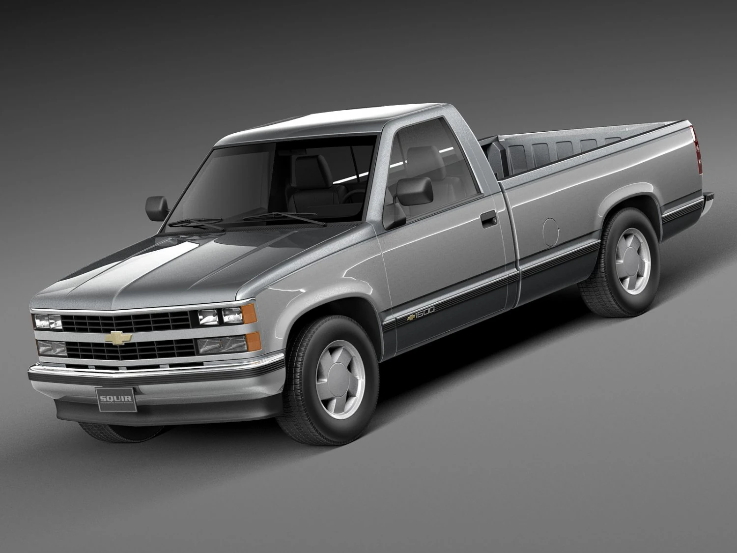 Chevrolet Silverado C1500 Regular Cab 1988-1999 3D Model .c4d .max .obj .3ds .fbx .stl .blend 