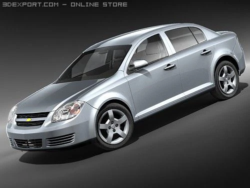 Chevrolet Cobalt Sedan 2006-2009 3D Model .c4d .max .obj .3ds .fbx .stl .blend 