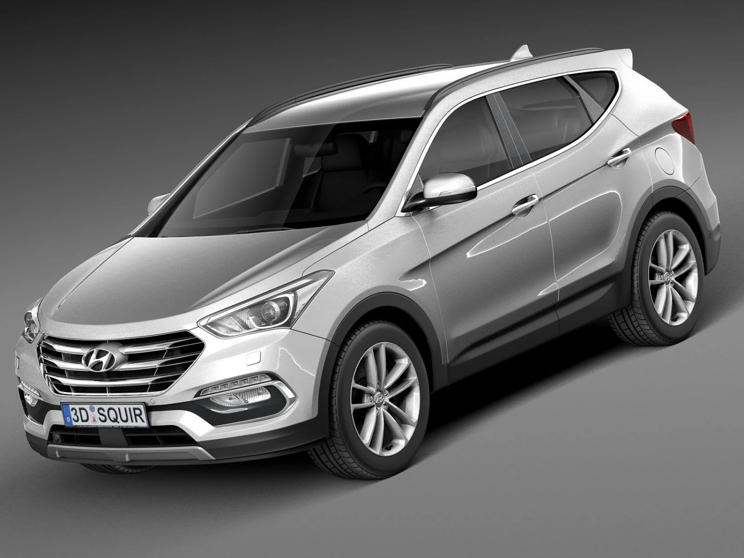 Hyundai Santa Fe 2016 3D Model .c4d .max .obj .3ds .fbx .stl .blend