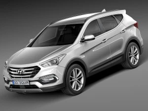 Hyundai Santa Fe 2016 Modelo 3D