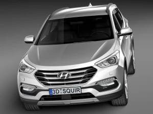 Hyundai Santa Fe 2016 3D Model