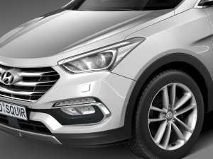 Hyundai Santa Fe 2016 3D Model