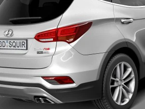 Hyundai Santa Fe 2016 3D Model