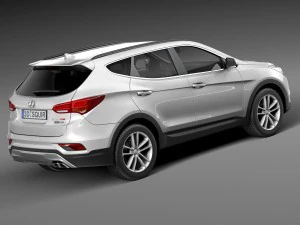 Hyundai Santa Fe 2016 3D Model
