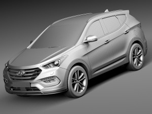Hyundai Santa Fe 2016 3D Model