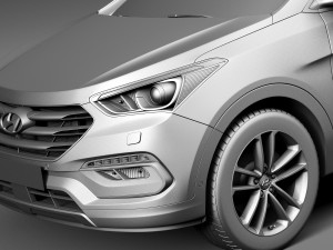 Hyundai Santa Fe 2016 3D Model