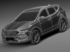 Hyundai Santa Fe 2016 3D Model