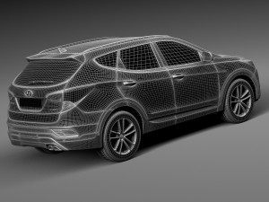 Hyundai Santa Fe 2016 3D Model
