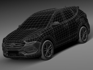 Hyundai Santa Fe 2016 3D Model