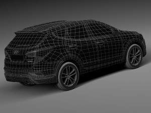 Hyundai Santa Fe 2016 3D Model