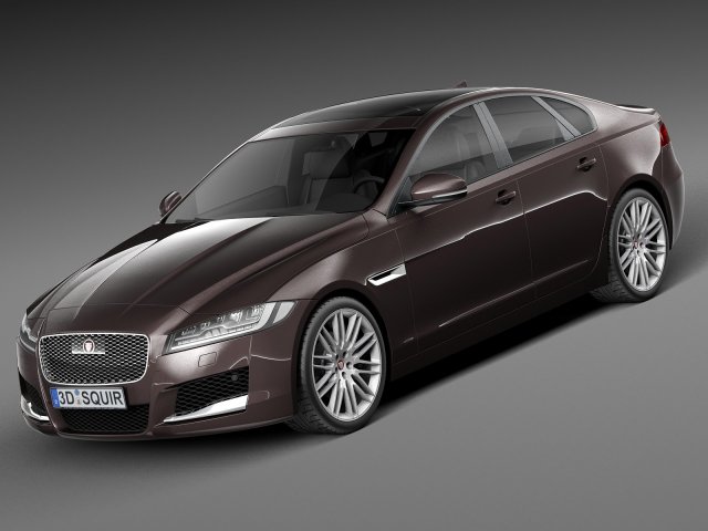 Jaguar XF 2016 3D Model .c4d .max .obj .3ds .fbx .stl .blend 