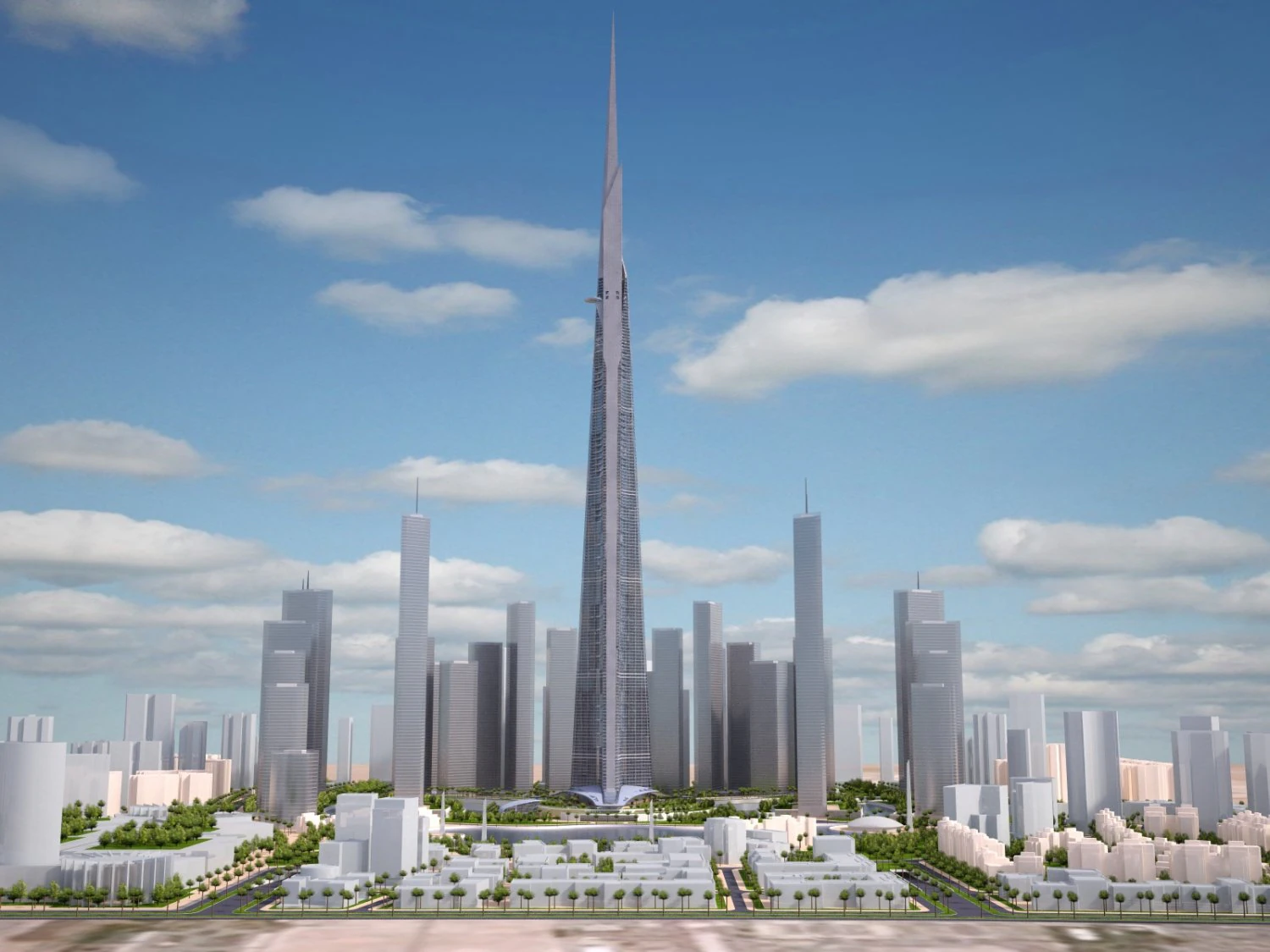 Kingdom Tower Yeddah Burj Al-Mamlakah 3D Model .c4d .max .obj .3ds .fbx .stl .blend 