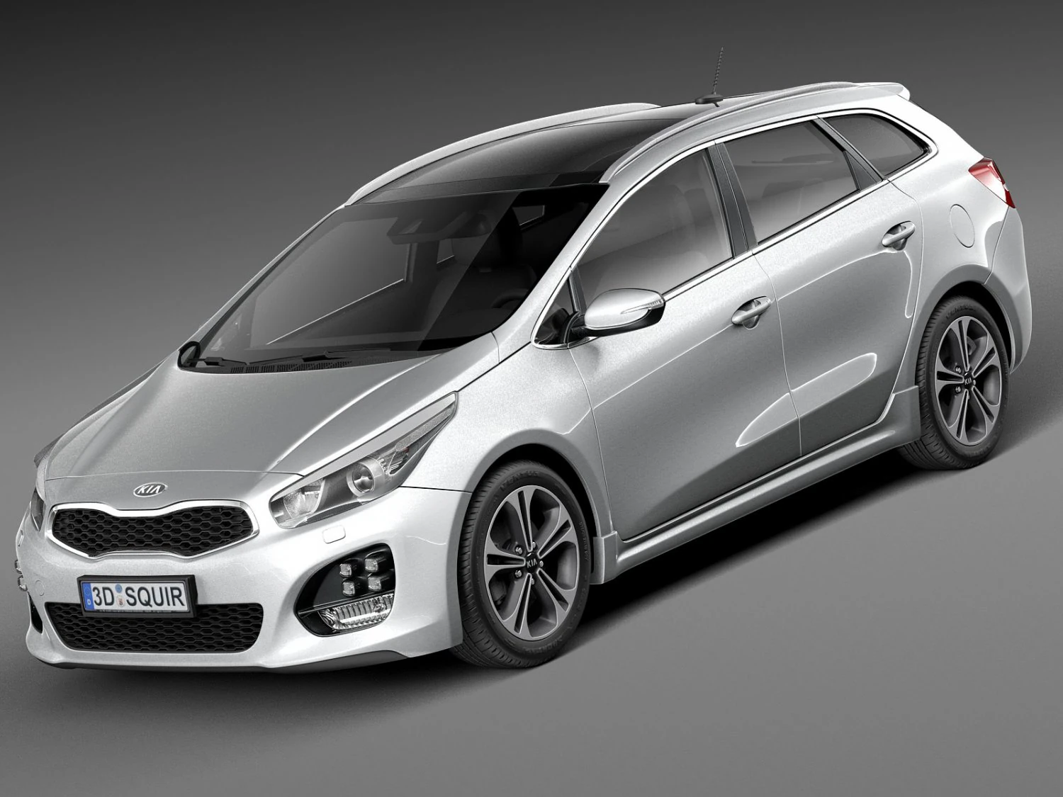 Kia Ceed SW GT-line 2016 3D Model .c4d .max .obj .3ds .fbx .stl .blend 