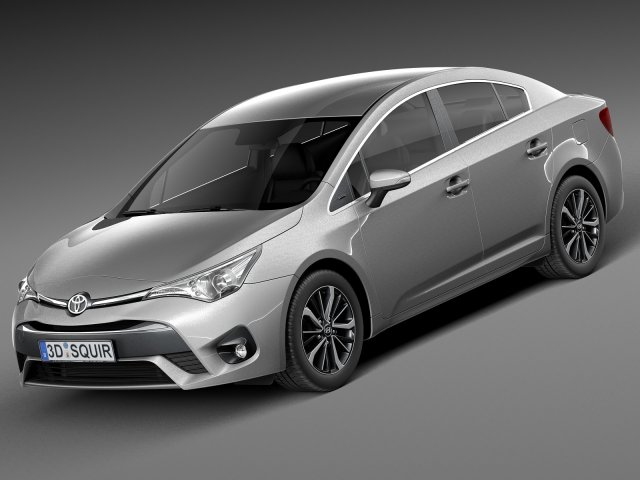 Toyota Avensis 2016 3D Model .c4d .max .obj .3ds .fbx .stl .blend 