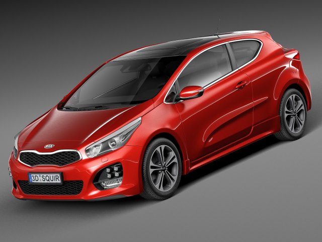 Kia Pro Ceed GT-line 2016 3D Model .c4d .max .obj .3ds .fbx .stl .blend