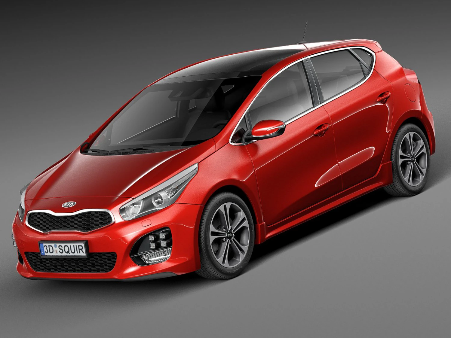 Kia Ceed GT-line 5-door 2016 3D Model .c4d .max .obj .3ds .fbx .stl .blend 
