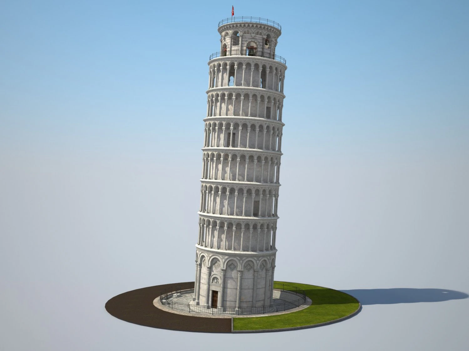 Leaning Tower of Pisa 3D Model .c4d .max .obj .3ds .fbx .stl .blend