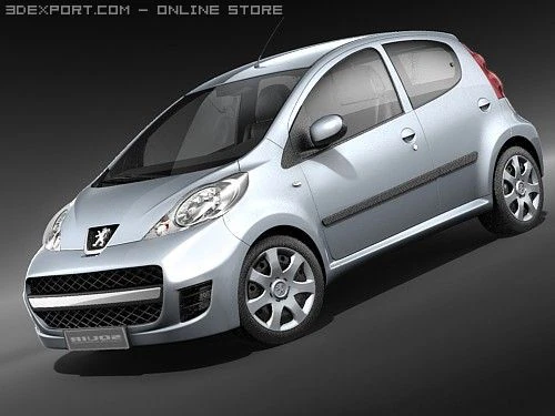 Peugeot 107 3D Model .c4d .max .obj .3ds .fbx .stl .blend
