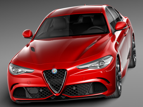 Alfa Romeo Giulia Quadrifoglio 2016 3D Модель