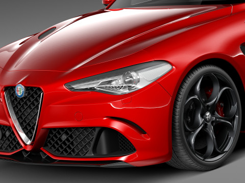 Alfa Romeo Giulia Quadrifoglio 2016 3D Модель